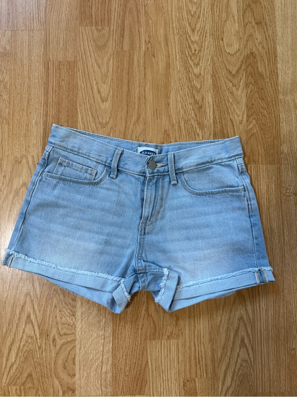Old Navy Light Wash Denim Roll-Cuff Girls  Shorts - Size 14